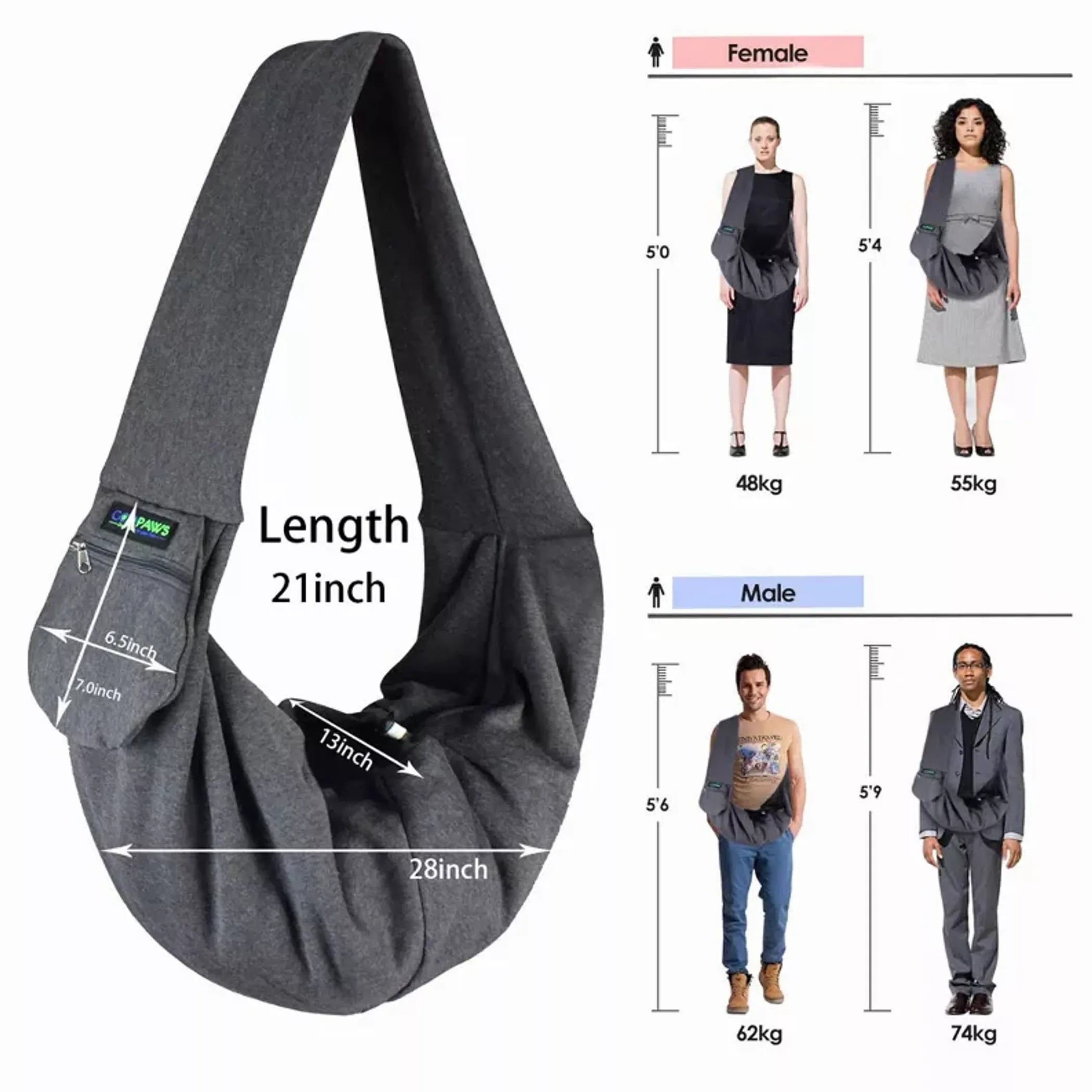 Hands-Free Pet Sling Carrier