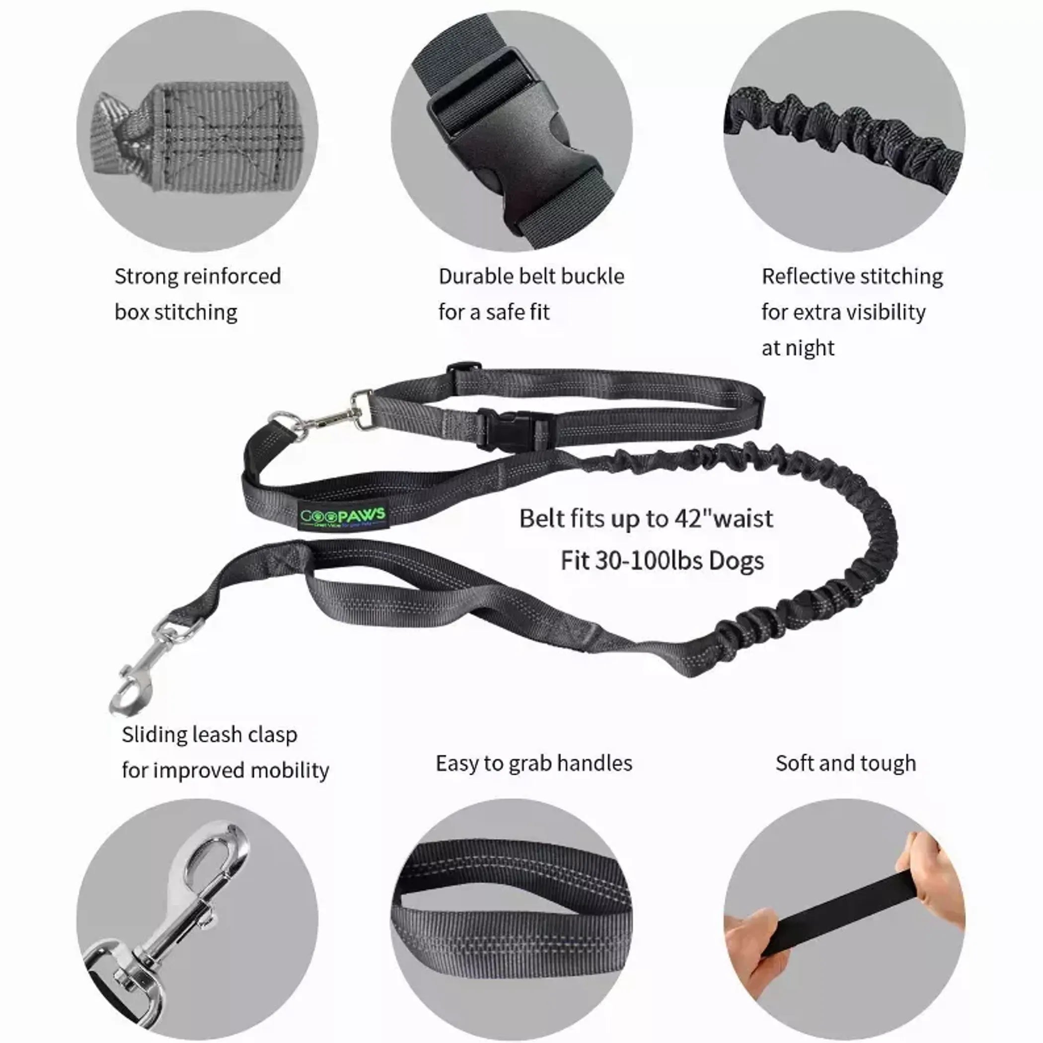 Hands-Free Bungee Dog Leash — Running &amp; Hiking