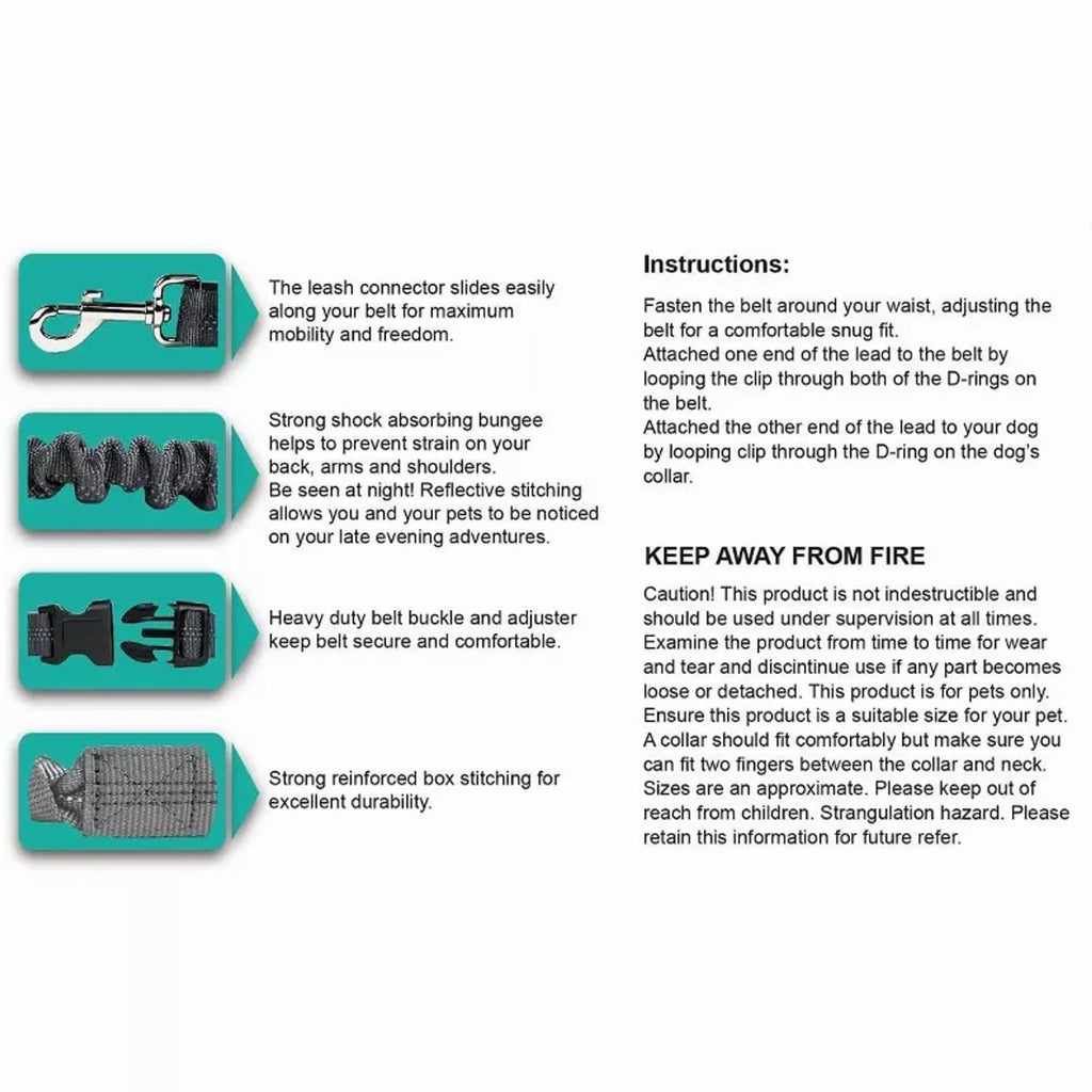 Hands-Free Bungee Dog Leash — Running &amp; Hiking