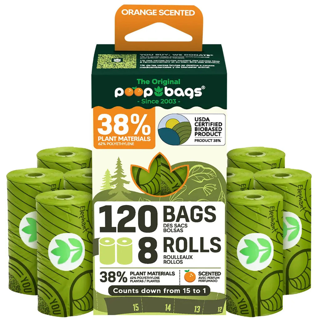 Orange-Scented Eco Poop Bags — 120 Count