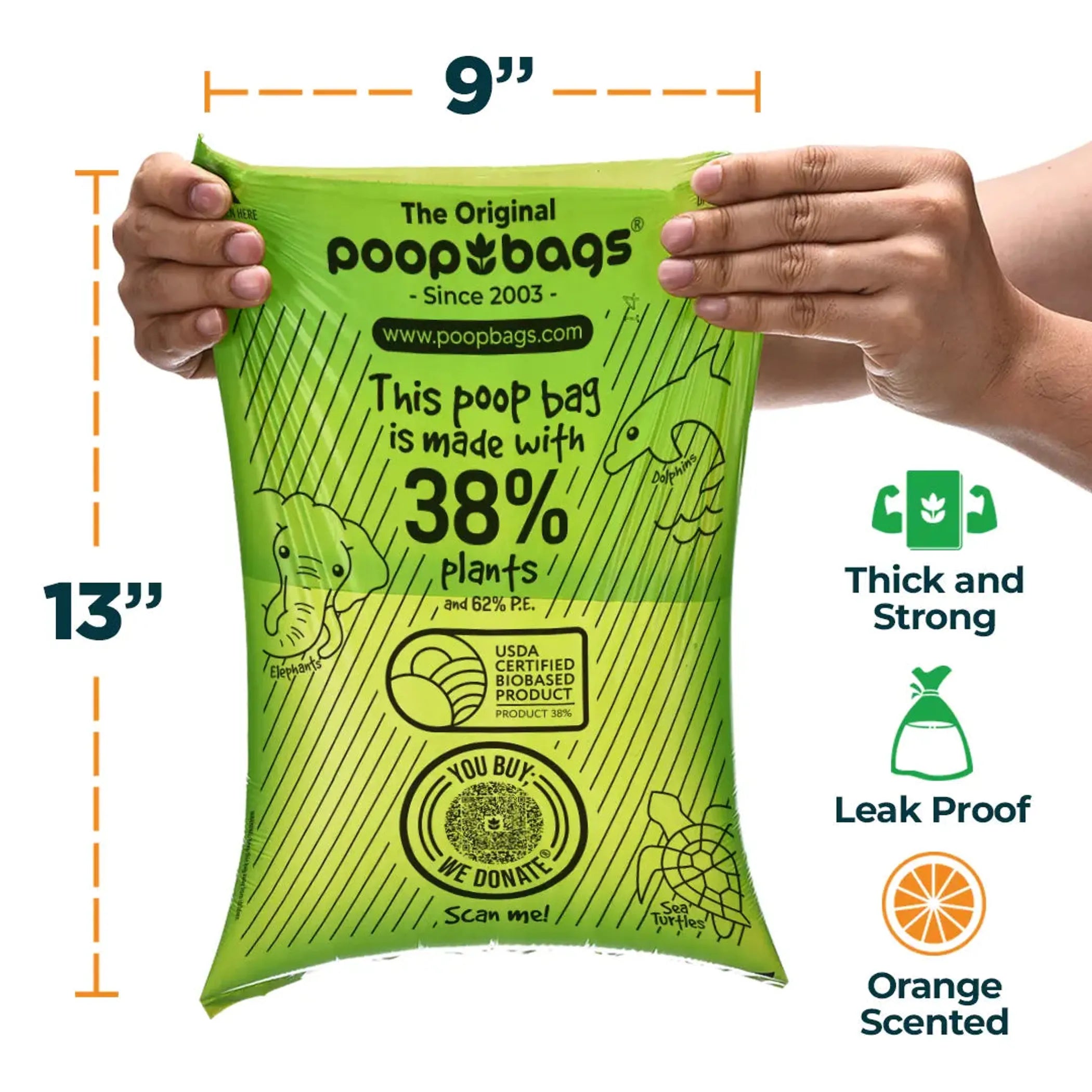 Orange-Scented Eco Poop Bags — 120 Count